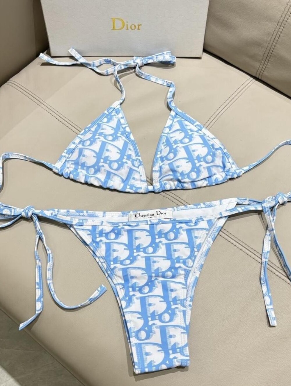 NWT 💙 DIOR 💙 Blue & White Logo Bikini, Fits M to L